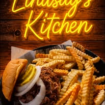 Lindsay's burger and fries
